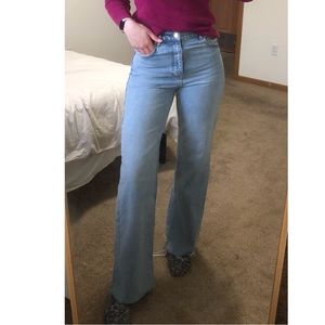 Zara The 90’s Full Length high rise wide leg jeans
